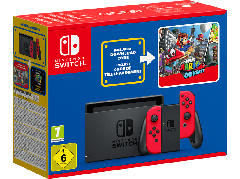 Nintendo Switch Roja + Super Mario Odyssey + Stickers Der Super Mario Bros. Film | Pack Especial